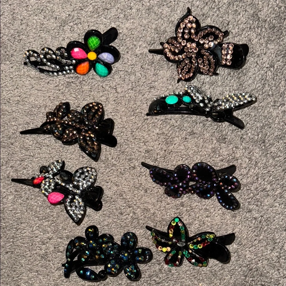 New Colorful Floral Kids Hair Clips Set
